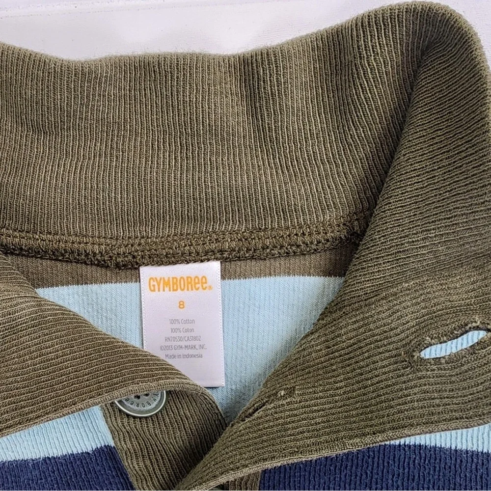 Gymboree‎ Kids Boys Size 8 Striped Mock Neck Pullover Casual Preppy